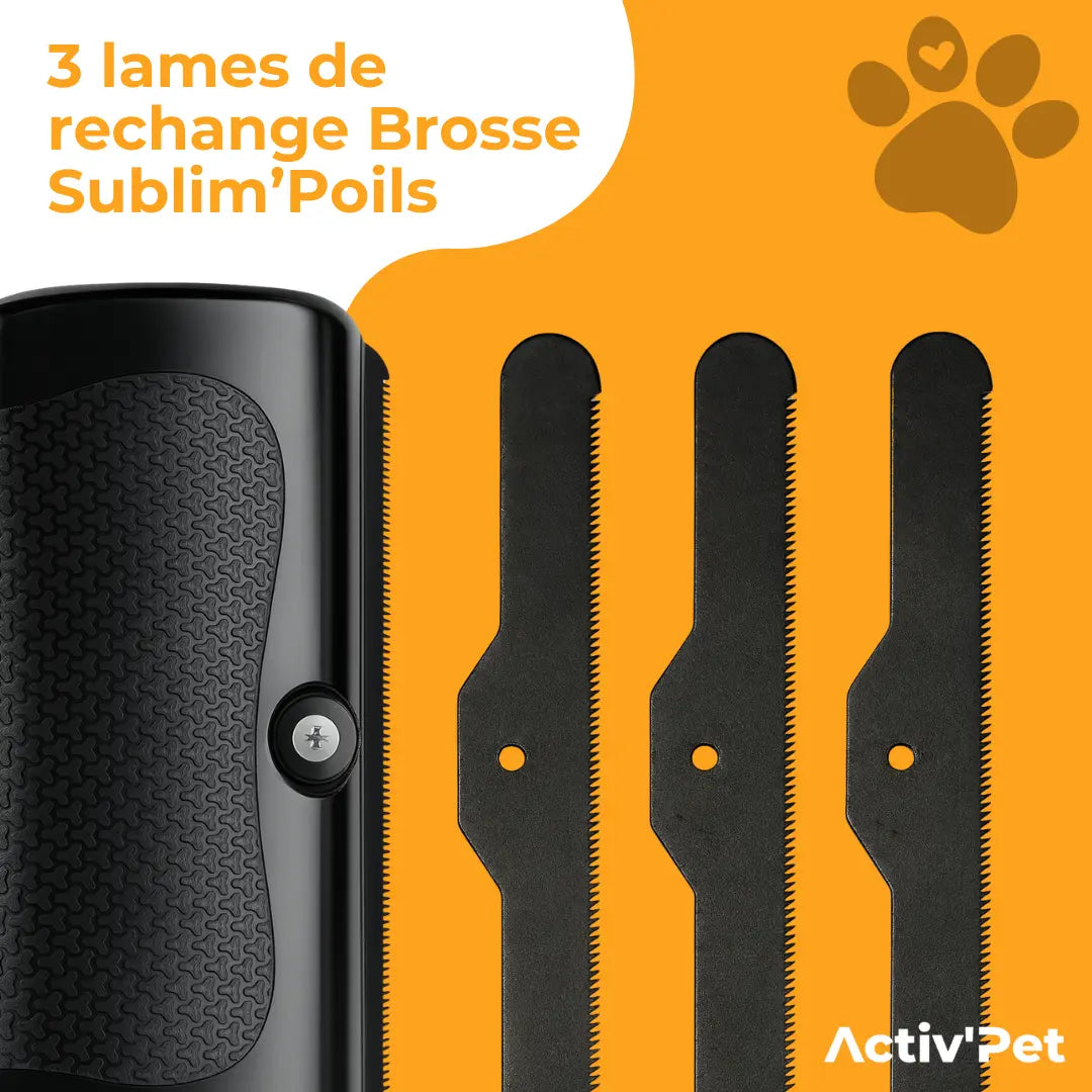 3 lames de remplacement pour brosse Sublim'Poils